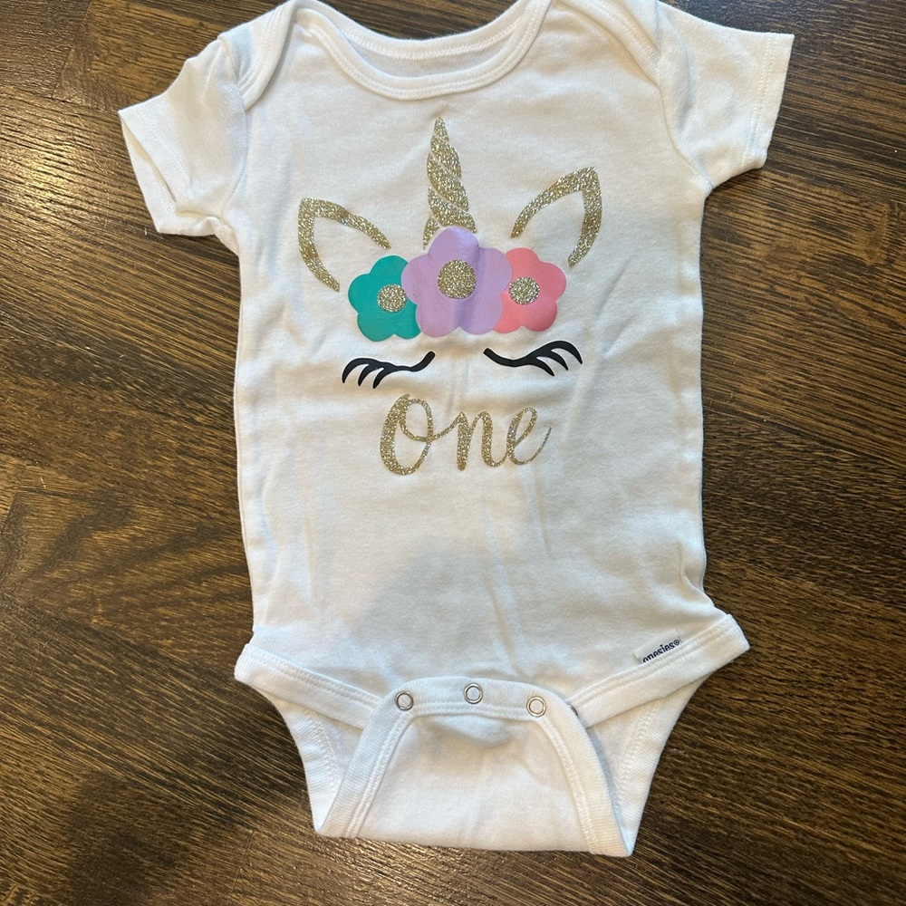 One year old unicorn onesie